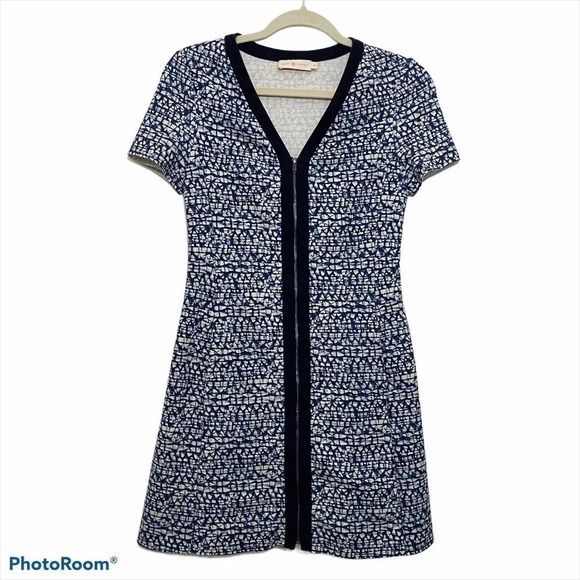 Tory Burch Geometric Print Zip Front Ponte Dress - Picture 6 of 14